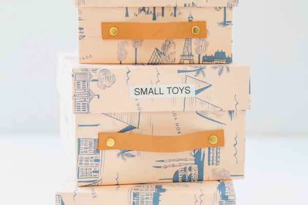 Recycled shoe box storage containers