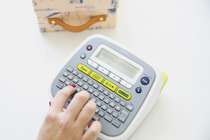 Organize with Label Maker and Recycled Shoe Boxes 