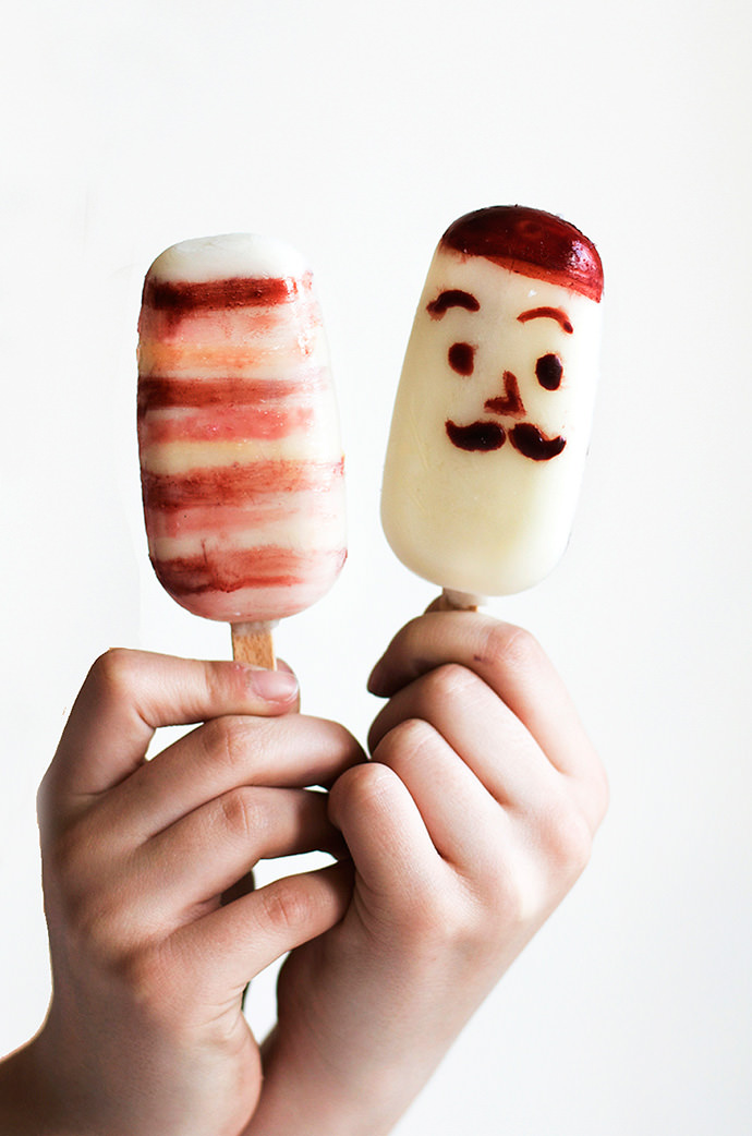Funny Faced Painted Coconut Popsicles