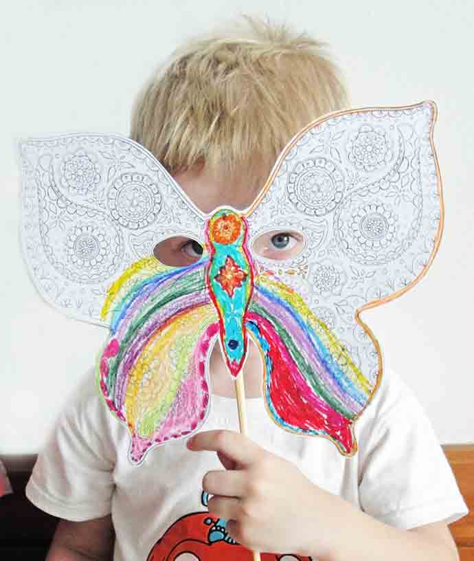 DIY Butterfly Paper Printable Mask for Kids