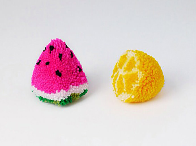 DIY Yarn Fruit Pom Poms