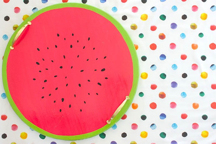 DIY Painted Watermelon Serving Tray 