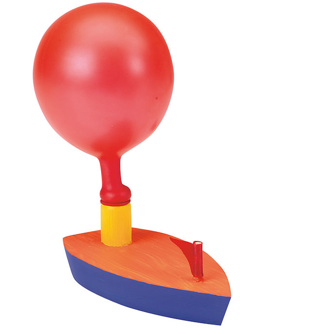 Wooden Balloon Powered Boat Craft Kit from S&S Worldwide