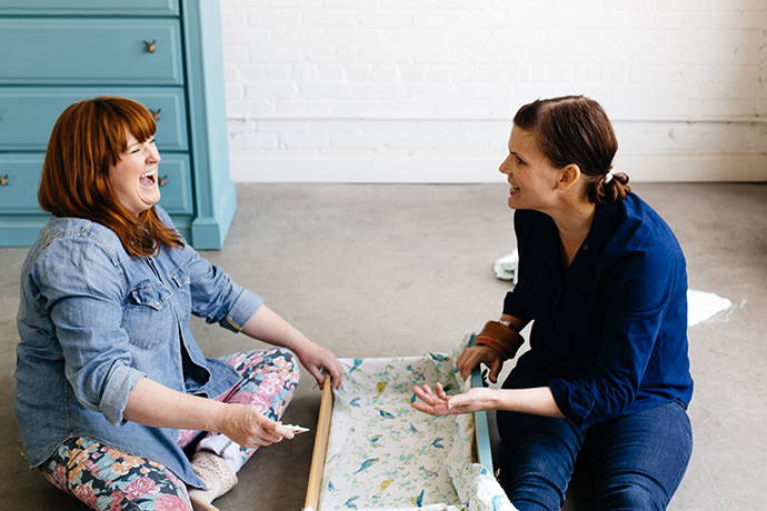 DIY Waverly Fabric Drawer Lining How-To