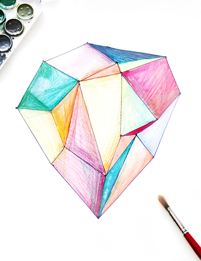 DIY Watercolor Gem Paintings via Small for Big