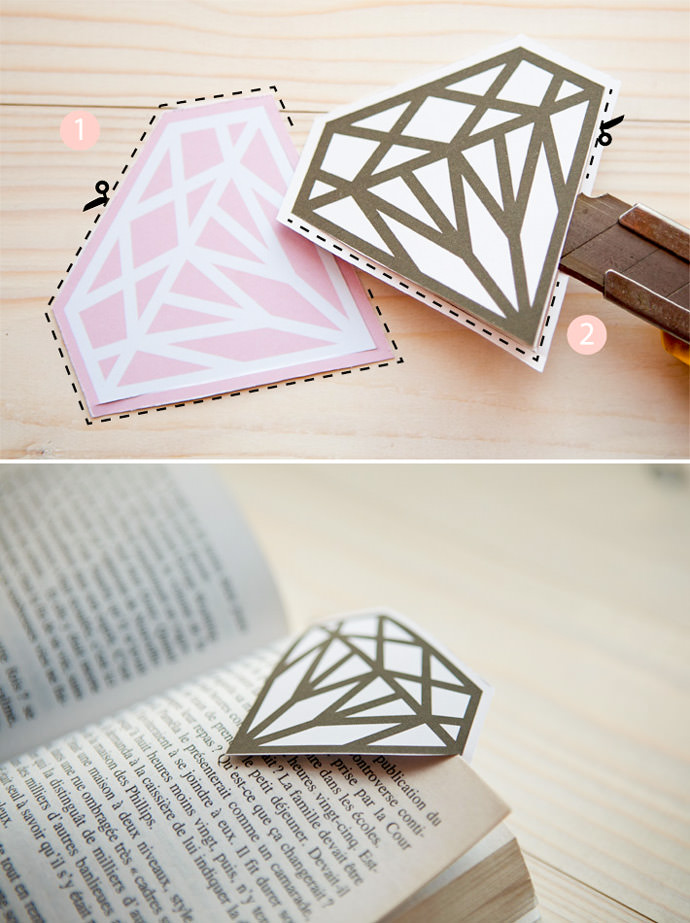 DIY Gem Bookmark via Pop & Soda