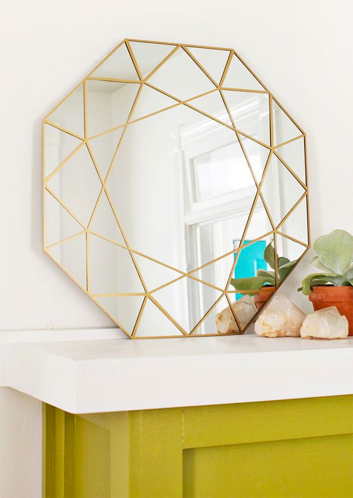 DIY Gem Mirror via A Beautiful Mess