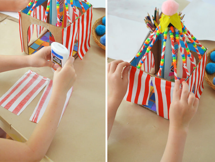 DIY Colorful Cardboard Circus Tents