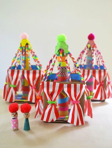 DIY Colorful Cardboard Circus Tents