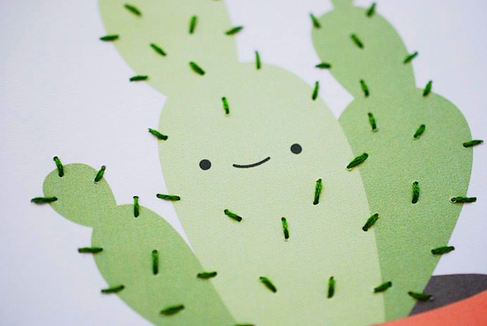 Easy DIY Cactus Stitching Cards for Kids