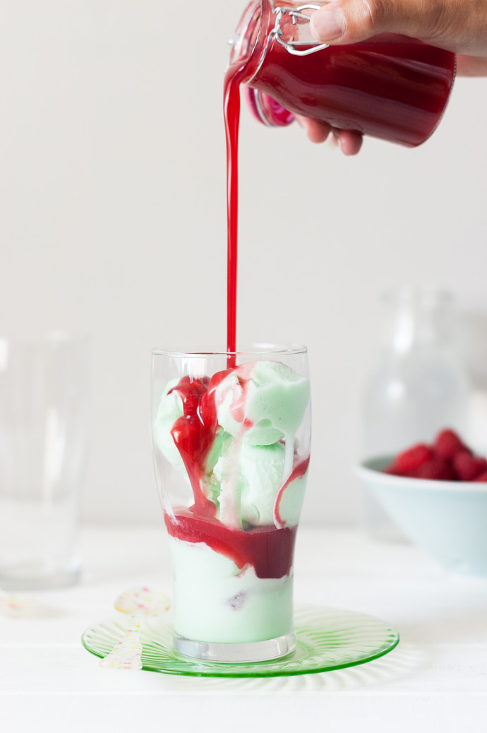 Raspberry Lime Rickey Floats