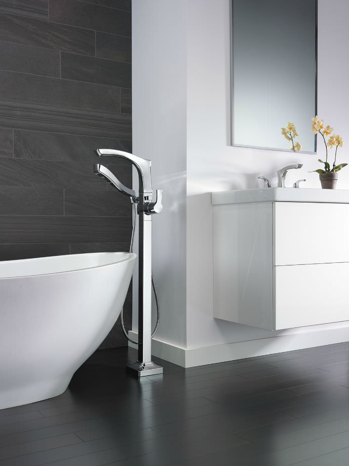 Delta Faucets' Tesla Floor Mount Tub Filler