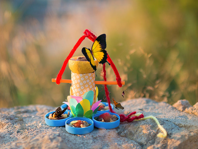 DIY Up-cycled Butterfly Feeder