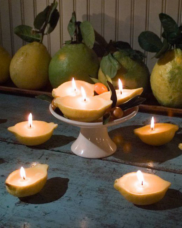 DIY Lemon Candles