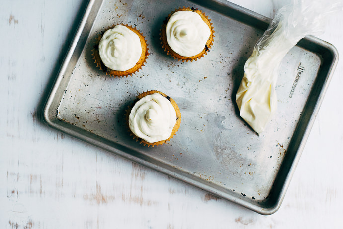 Recipe: Zucchini–Blueberry Cupcakes with Cream Cheese Frosting