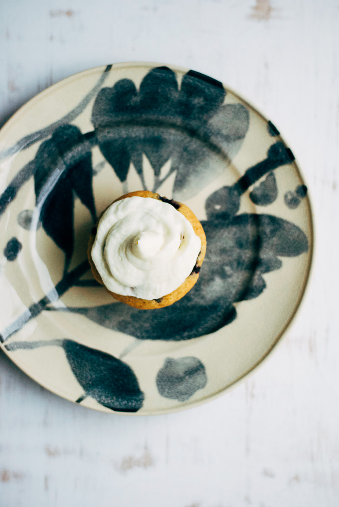 Recipe: Zucchini–Blueberry Cupcakes with Cream Cheese Frosting