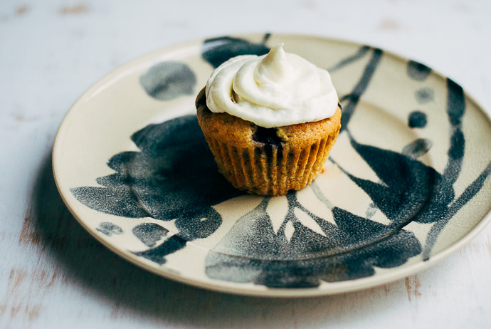 Recipe: Zucchini–Blueberry Cupcakes with Cream Cheese Frosting