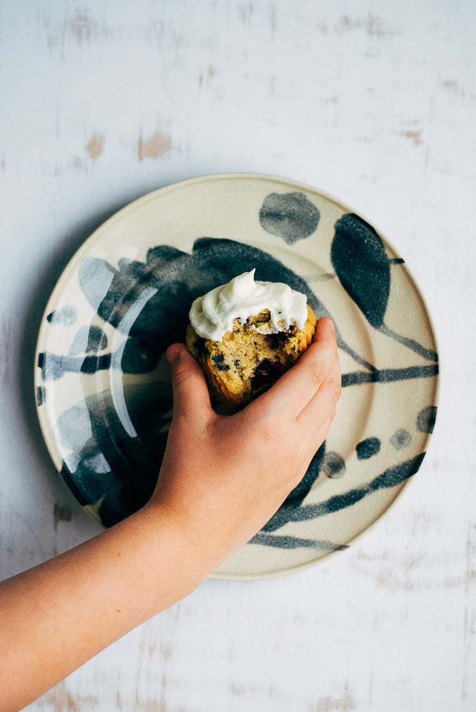 Recipe: Zucchini–Blueberry Cupcakes with Cream Cheese Frosting