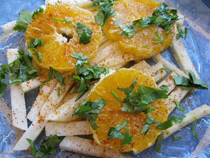 Jícama salad with Orange and Cilantro