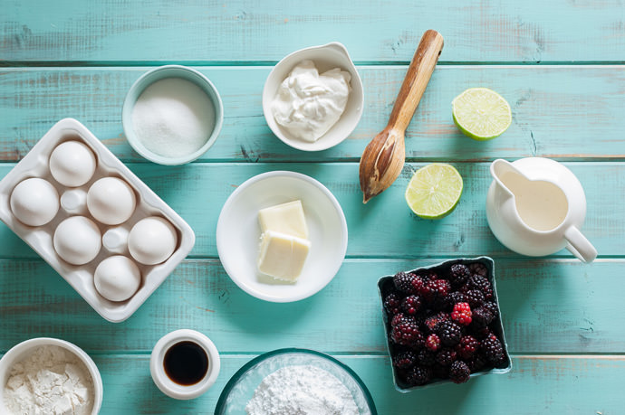 Ingredients for Blackberry Lime Clafoutis