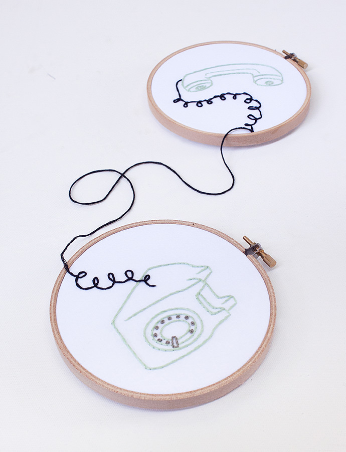 Rotary Phone Cross Stitch via Commonthread