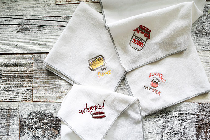 Embroidered Napkins via Commonthread