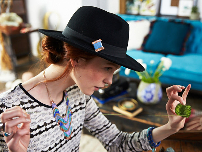 Embroidery Floss Brooch via Commonthread