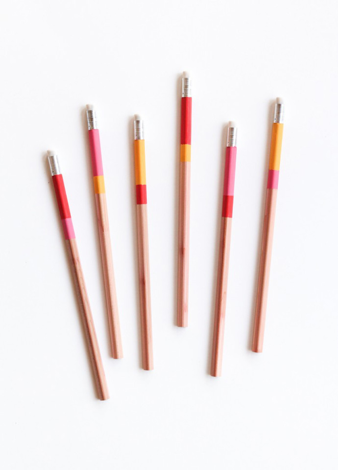 DIY Color Block Pencils via The Crafted Life 