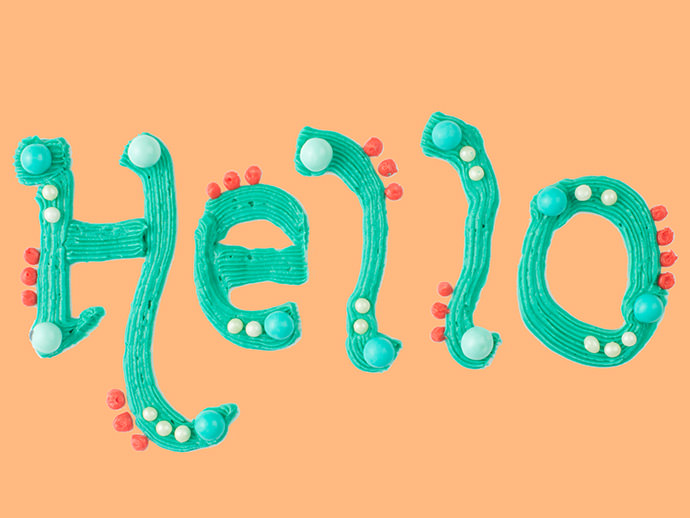 "Hello" Hand Lettering with Frosting