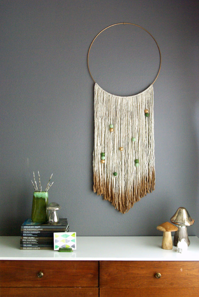 Gold Dipped Yarn Hanging via Oleander and Palm