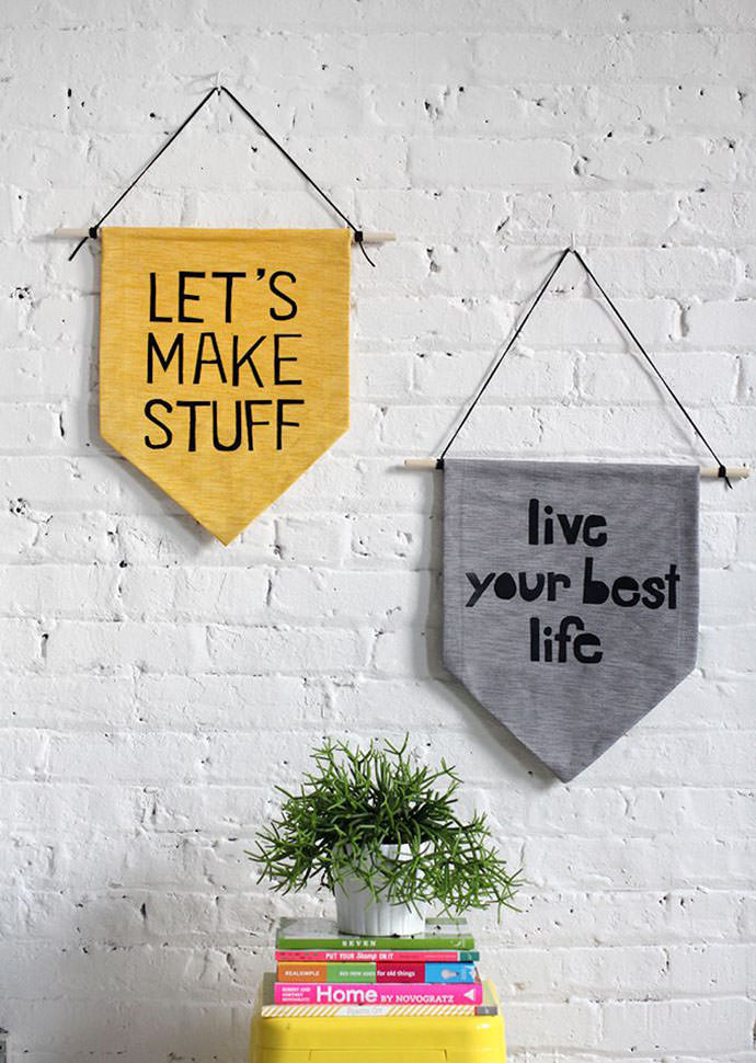 Hanging Wall Banner via I Spy DIY