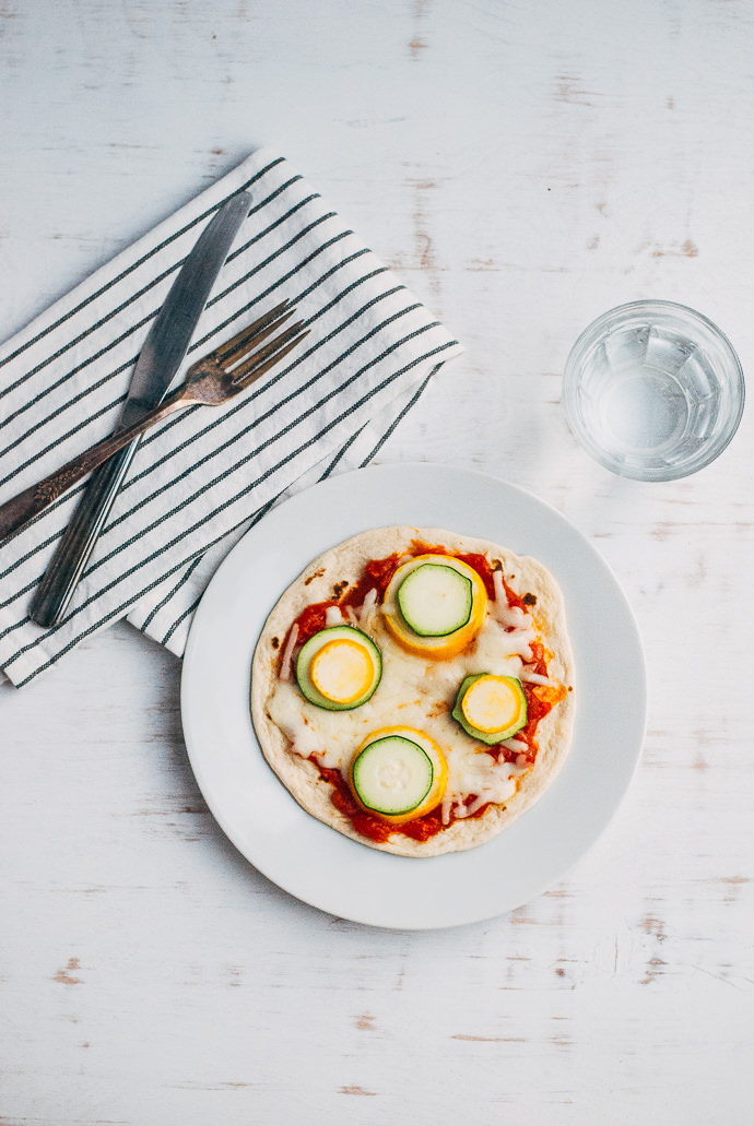 Simple Dots and Stripes Vegetable Flatbread Pizzas