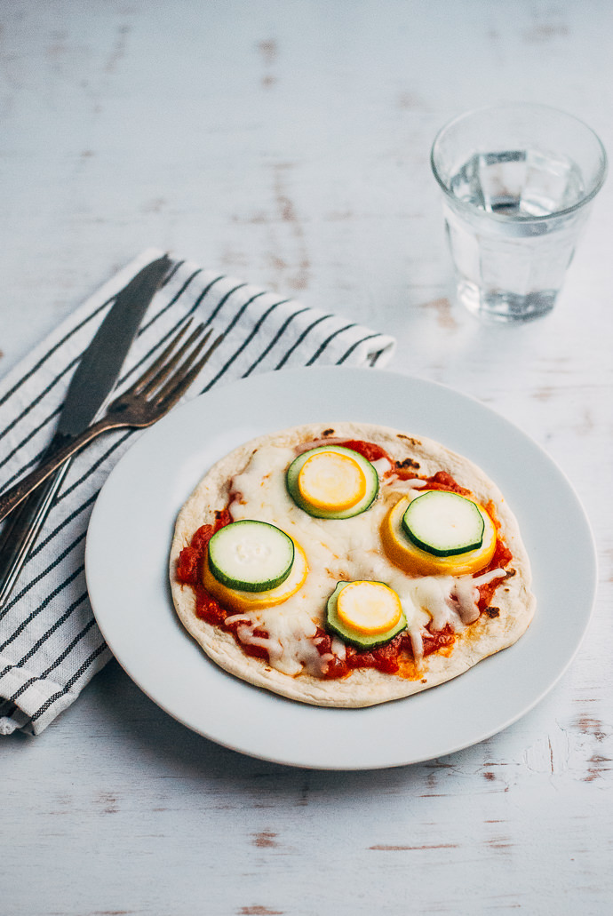 Simple Dots and Stripes Vegetable Flatbread Pizzas