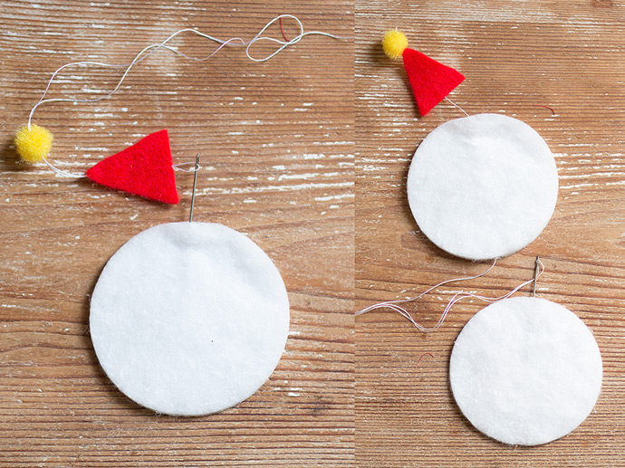 Cotton Pad Snowmen