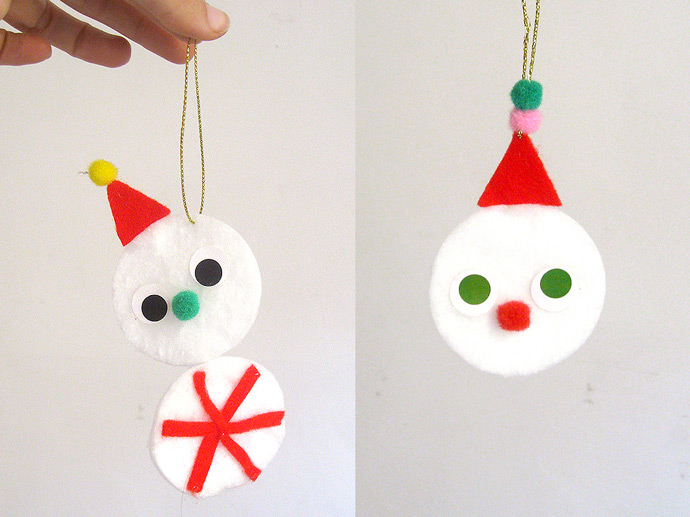 Cotton Pad Snowmen