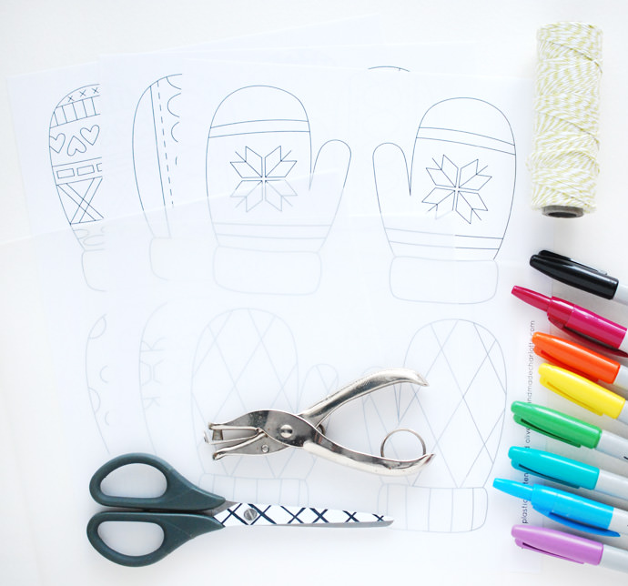 DIY Shrinky-Dink Mitten Garland for Kids