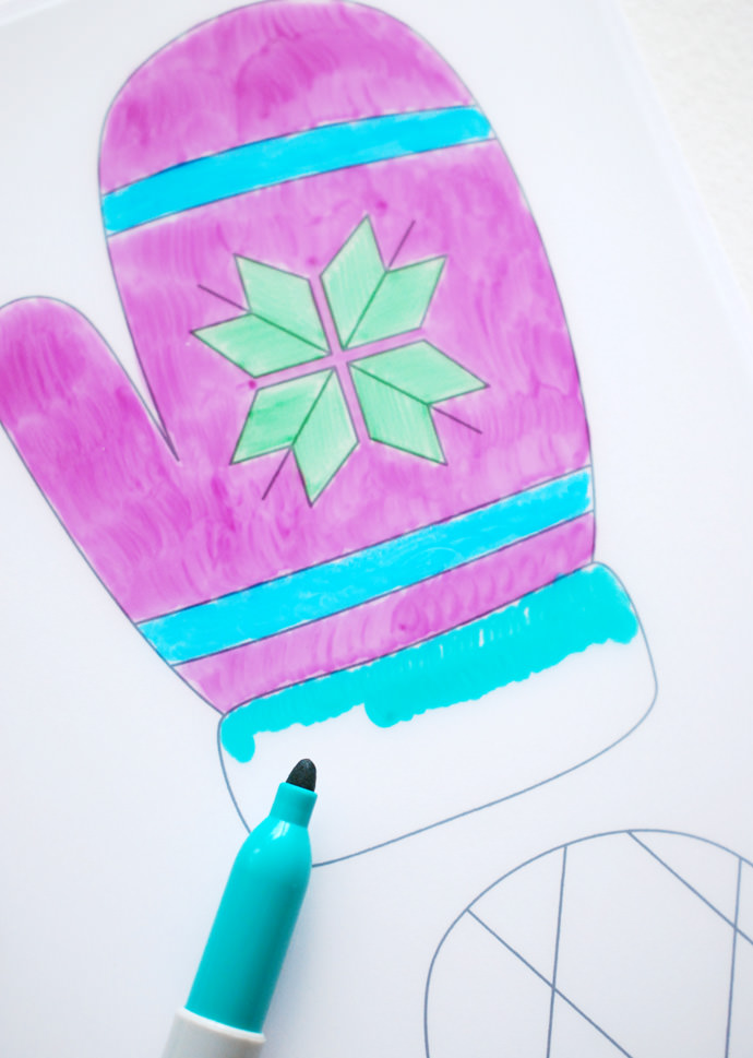 DIY Shrinky-Dink Mitten Garland for Kids