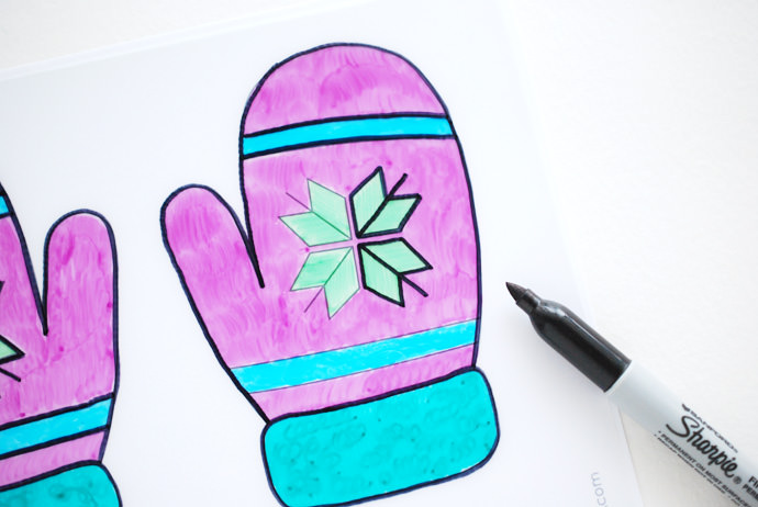 DIY Shrinky-Dink Mitten Garland for Kids