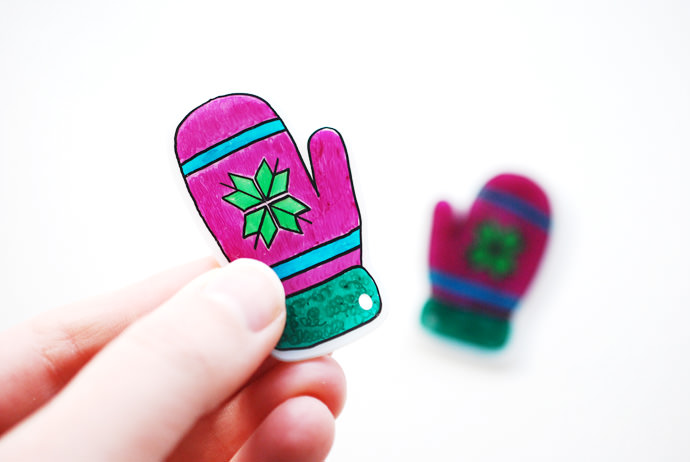 DIY Shrinky-Dink Mitten Garland for Kids