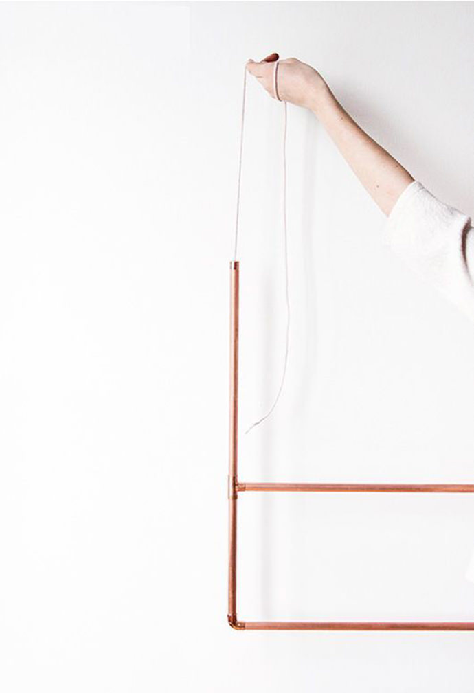 DIY Copper Clothing Rack, tutorial via SF Girl By Bay