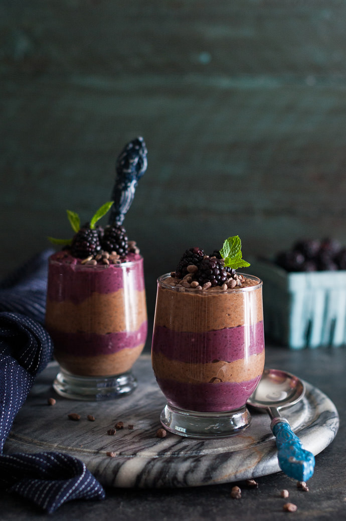 Chocolate Berry Chia Pudding Parfaits