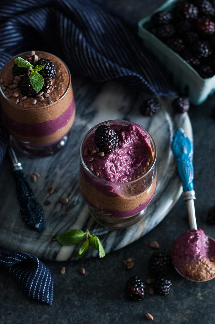 Chocolate Berry Chia Pudding Parfaits