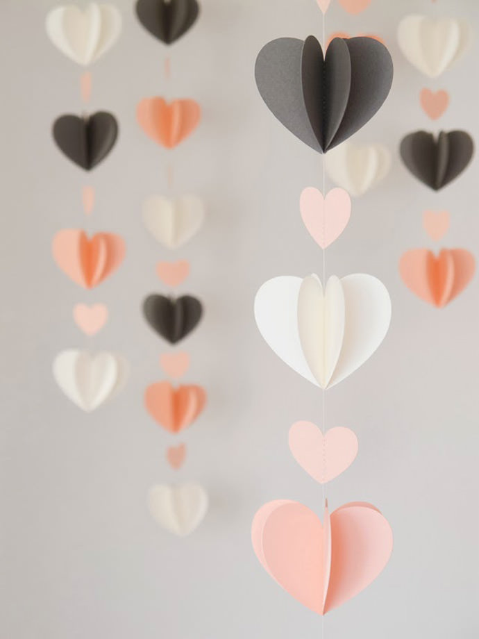 DIY Paper Heart Garlands
