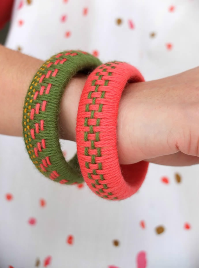 Yarn Bangle, tutorial via My Poppet