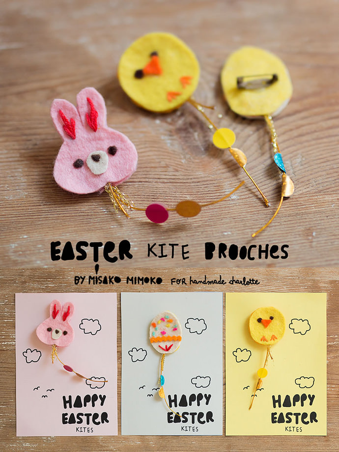 DIY Easter Kite Brooches