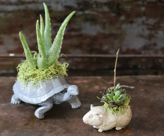 Plastic Animal Planters, tutorial via eHow