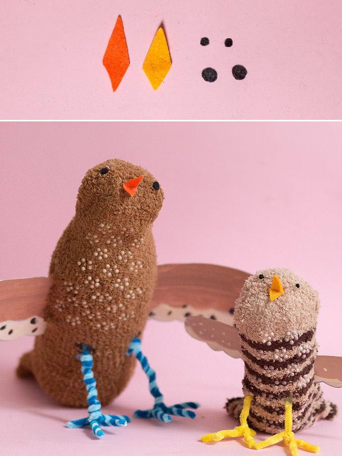 DIY Springtime Sock Sparrows