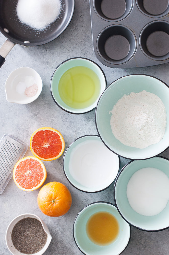 Orange Upside Down Olive Oil Cakes