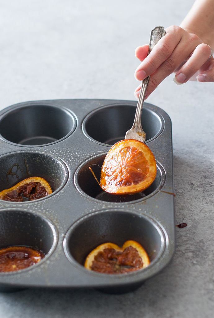 Orange Upside Down Olive Oil Cakes