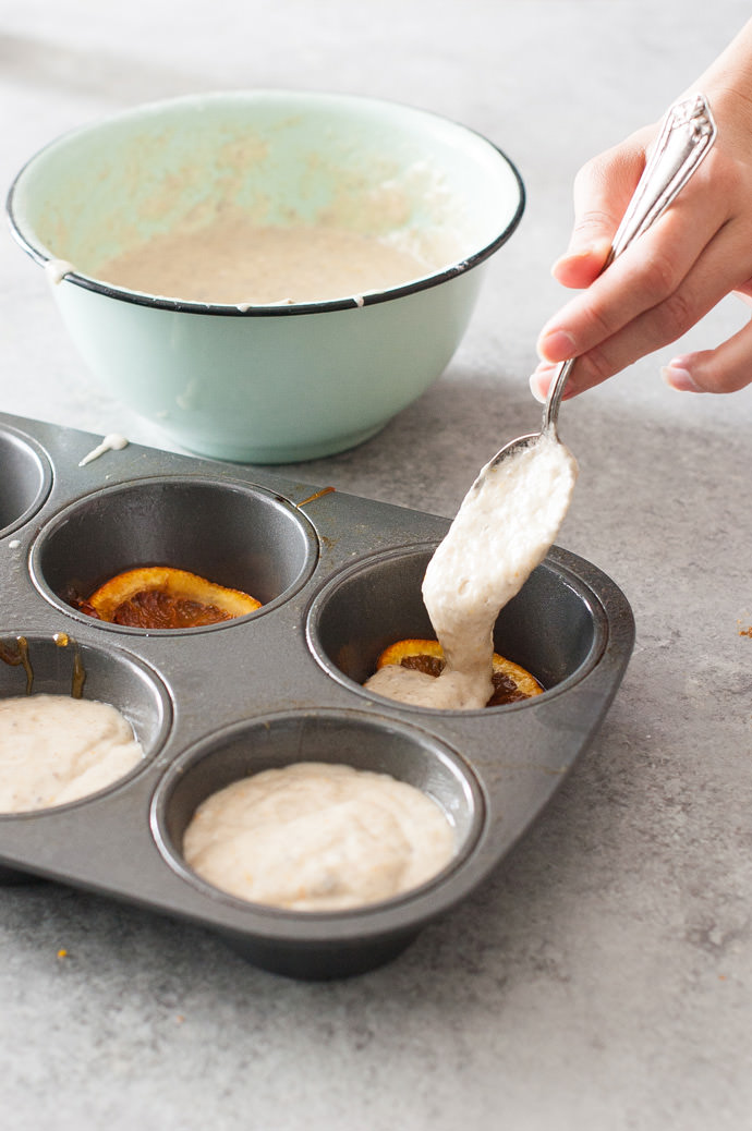 Orange Upside Down Olive Oil Cakes